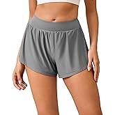 Gefyvcf Women's Athletic Shorts High Waisted Running Shorts Sporty Short Gym Elastic Workout Shorts