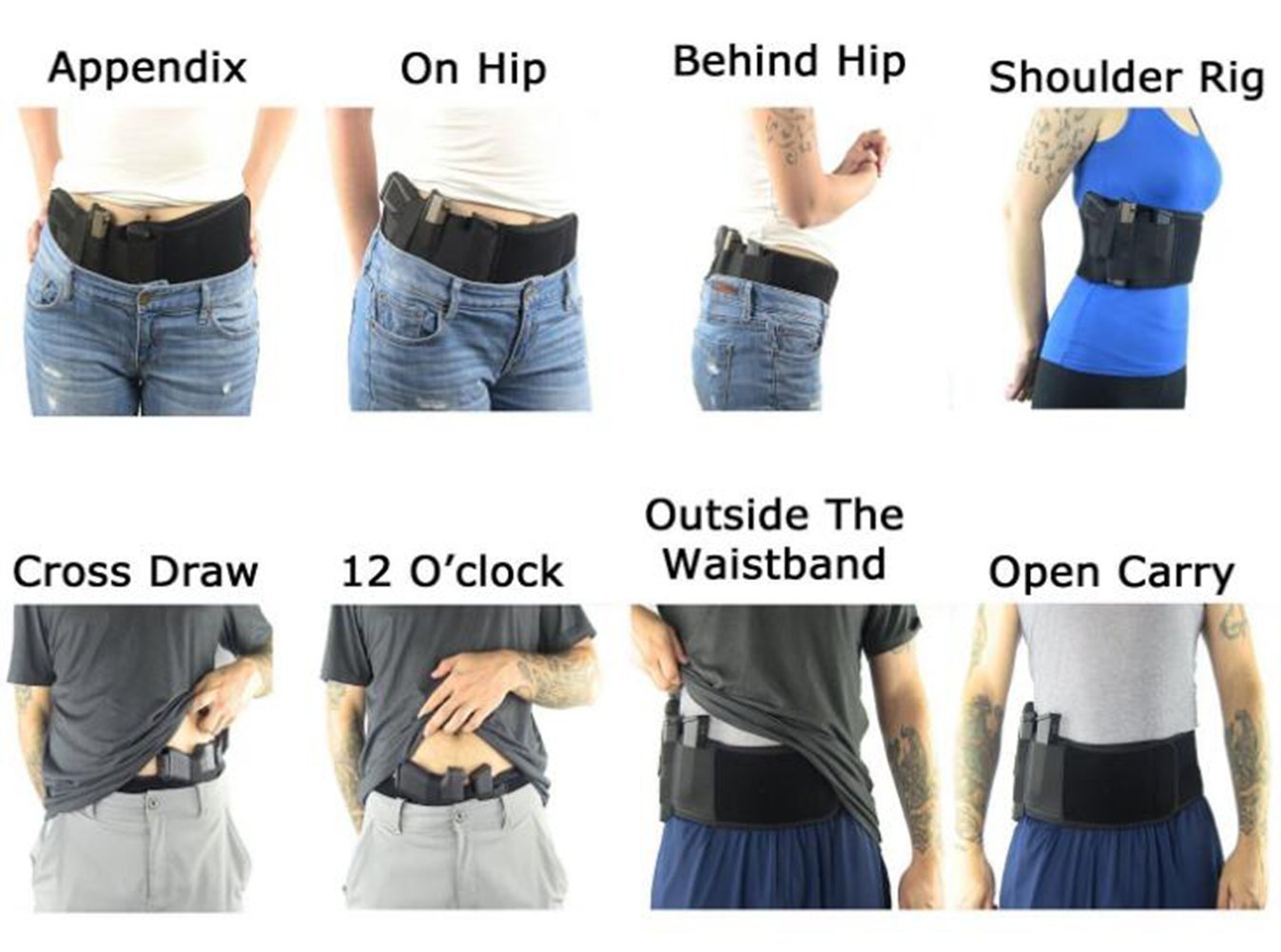 Concealed Carry Belly Band, Neoprene Gun Holster Fits Under Shirt and Clothing (5\