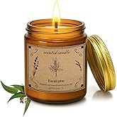 POOTES Home Scented Candles, 16oz Large Jar Scented Candle – Eucalyptus Soy Wax Candle with 100 Hour Burn Time, Long Lasting Aromatherapy Candle for Stress Relief, Fresh Home Fragrance & Spa Gifts