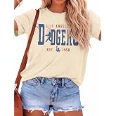 Baseball Shirts Women Game Day Mom T Shirt Funny Baseball Fan Graphic Tee Casual Short Sleeve Tops