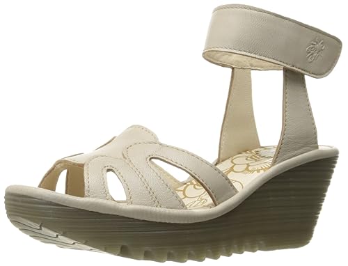 FLY London Women's YASA750FLY Wedge Sandal, Concrete Mousse, 39 M EU (8-8.5 US)