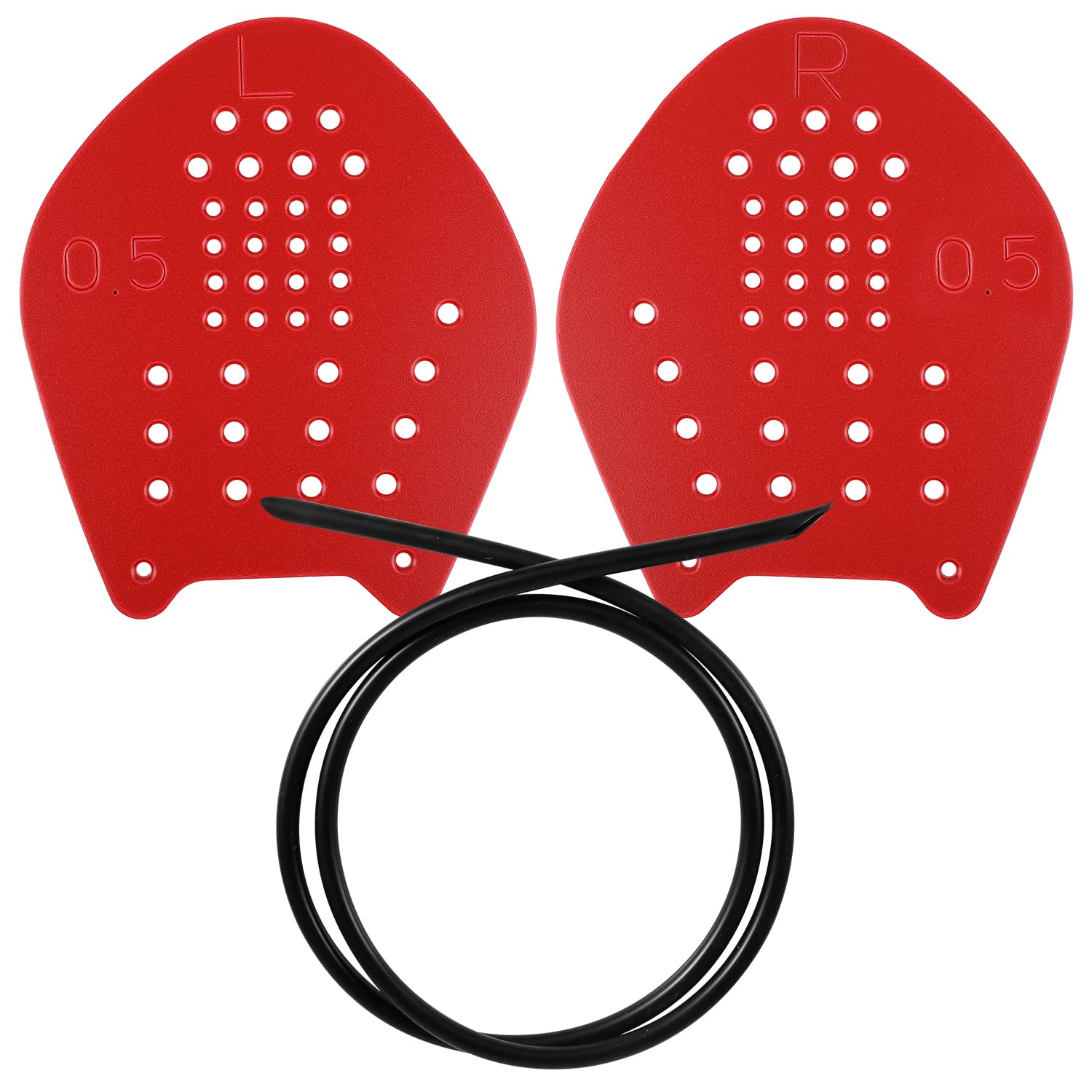 Swimming Paddle Hands, Swimming Paddles Equipment Lightweight Swim Training Paddles with Adjustable Straps Swim Hand Fins Swim Paddles for Lap Swimming Freestyle Butterfly Women and Men (Red)