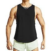 Ouber Men’s Drop Arm Tank Top Gym Workout T-Shirts Sleeveless Muscle Shirts for Bodybuilding