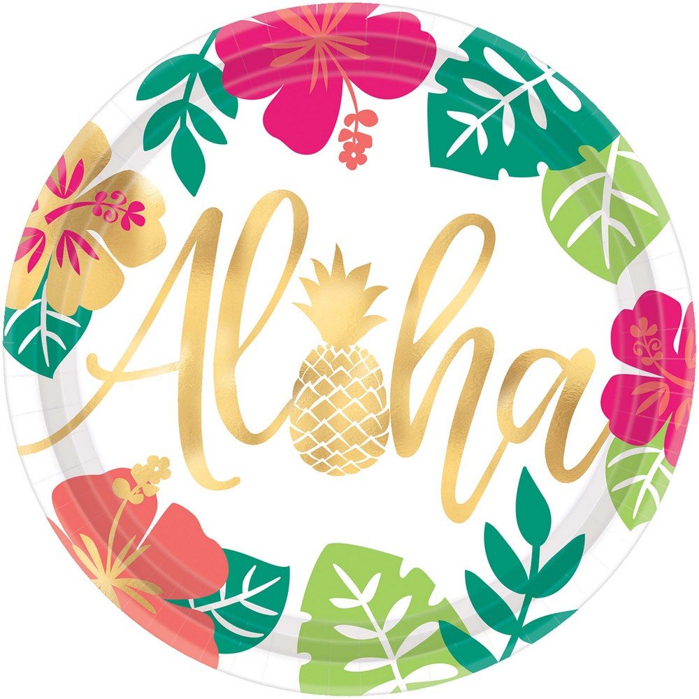 (PKT) Aloha Paper Plates 25cm (8 pk)