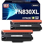 TN830XL Toner Cartridge Replacement for Brother TN830 XL TN-830XL 2 Black | Compatible with Brother DCP L2640DW HL L2405W L2420DW L2460DW L2465DW L2480DW MFC L2820DW L2900DW Printer (New Version)