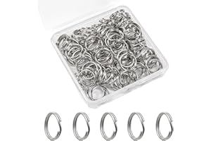 CLVJQ 1/2'' 100PCS Small Split Key Rings for Keychains, Double Loops Metal Mini Key Ring for Jewelry Making Dog Luggage Tag Car Key DIY Crafts (Silver)