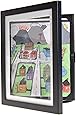 Child Artwork Frame - Display Cabinet Frames And Stores Your Child's Masterpieces - 8.5" x 11" (Black)