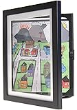 Child Artwork Frame - Display Cabinet Frames And Stores Your Child's Masterpieces - 8.5" x 11" (Black)
