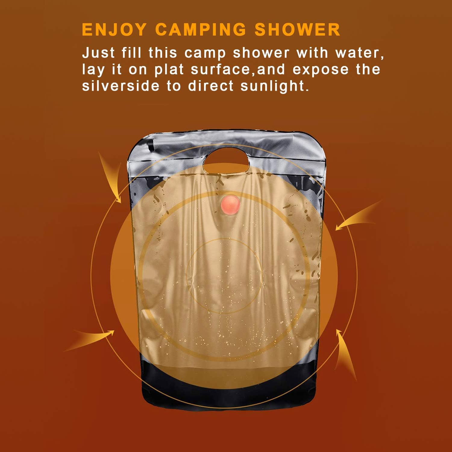 DOTSOG Portable Outdoor Solar Shower Bag Camp Shower Bag 5 Gallons/20L with Removable Hose and On-Off Switchable Shower Head for Camping Beach Swimming Outdoor Traveling : Sports & Outdoors