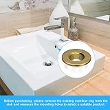 Sourcing Map Sink Overflow Cover Gold Copper Ring Round 25.3mm Hole 2pcs view 5
