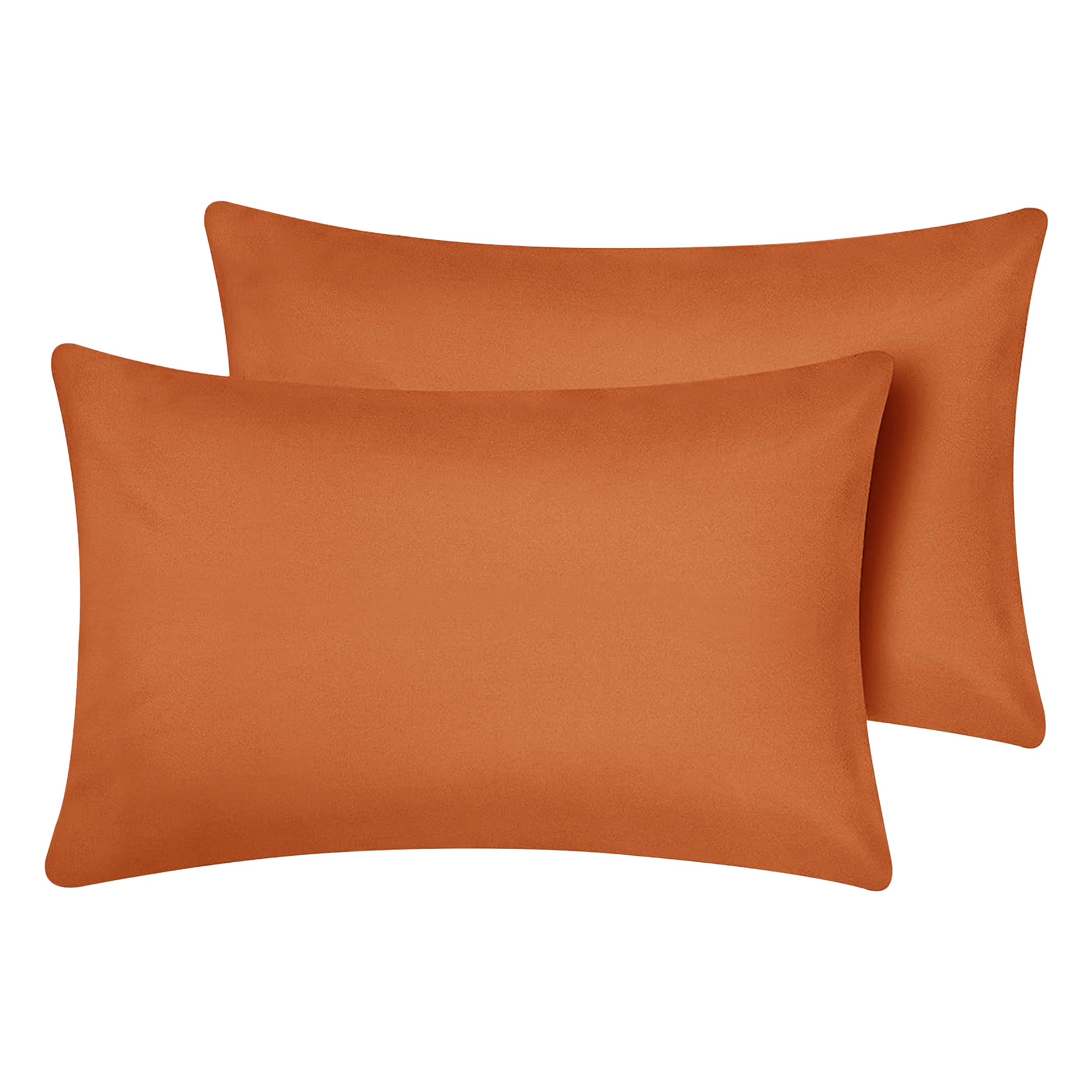 Oxford Homeware Pillow Cases 2 Pack Brushed Microfiber – Standard Pillowcases Fade Resistant Pillow Cover Envelope Closure Rust Pillow Covers (50 x 75 cm) — image 1