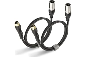 EBXYA MIDI to XLR Cable (3 Feet, MIDI Male to XLR Male -2Pack)