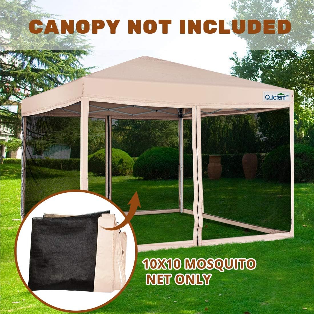 Quictent Replacement Mosquito Netting Mesh Screen Sidewalls for 10x10 Gazebo Canopy Tent (Walls Only, Canopy Not Included)