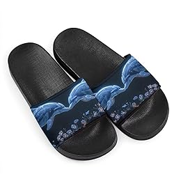 Howilath Dreamy Dolphin Flower Pattern Women Slide