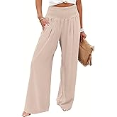 ANRABESS Women Palazzo Pants Summer Flowy Wide Leg High Waist Lounge Trousers with Pockets 2026 Casual Beach Vacation Outfits