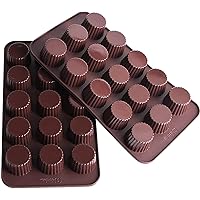 Webake Chocolate Candy Molds Silicone Baking Mold for Snack Size Peanut Butter Cup, Jello, Keto Fat Bombs and Cordial, Pack o