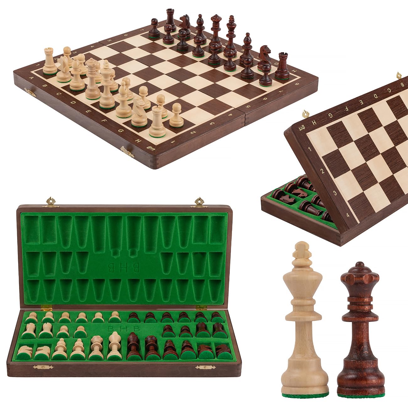 Master of Chess Tournament Wooden Chess Set with Pieces "SENATOR" 38 cm / 16 in - Inlaid and Portable Small Chess Board Game for Adults and Kids - With STAUNTON NO.4 Pieces