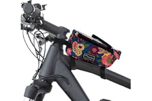 Po Campo Bike Frame Bag – Tussey Phone Holder for Bicycles – Top Tube Bag for Cycling - Waterproof Fabric Colorful Bike Pouch Storage for Women and Men (Meadow)