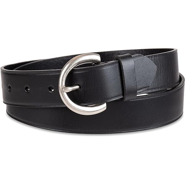 CTM Men's Basic Leather Dress Belt - 1.125 Inch Wide Black Belt With Silver Buckle, Size 34 - View #12