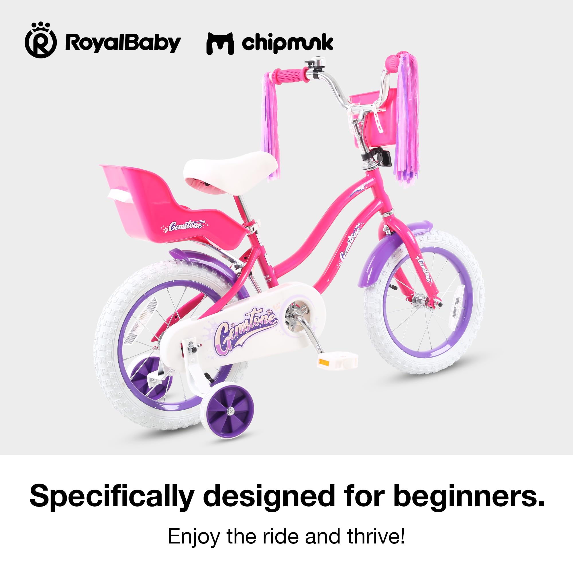 RoyalBaby Chipmunk Kids Bike Toddlers 12 14 16 18 Inch Wheel Bicycle Beginners Boys and Girls, Multiple Color Options