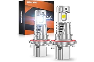 SEALIGHT H13/9008 LED Head Light Bulb, 800% 46000LM Brighter than Halogen, 1:1 Real Size 9008 Light, 6500K Cool White with Fan, Pack of 2