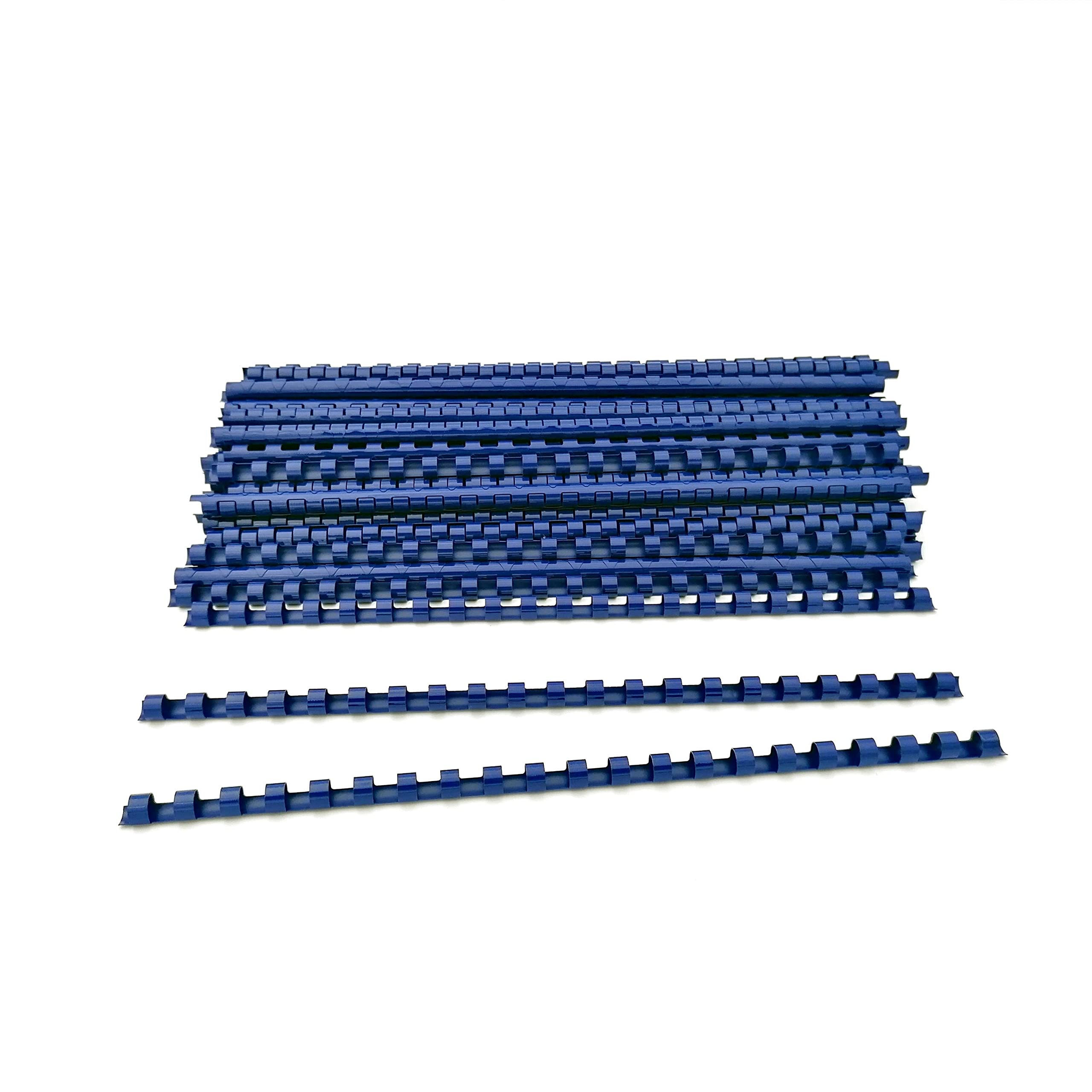 Alevar Plastic Spiral Binding Spines 21 Rings 8mm Diameter A4 Size Capacity 21 to 40 Sheets Blue Pack of 100