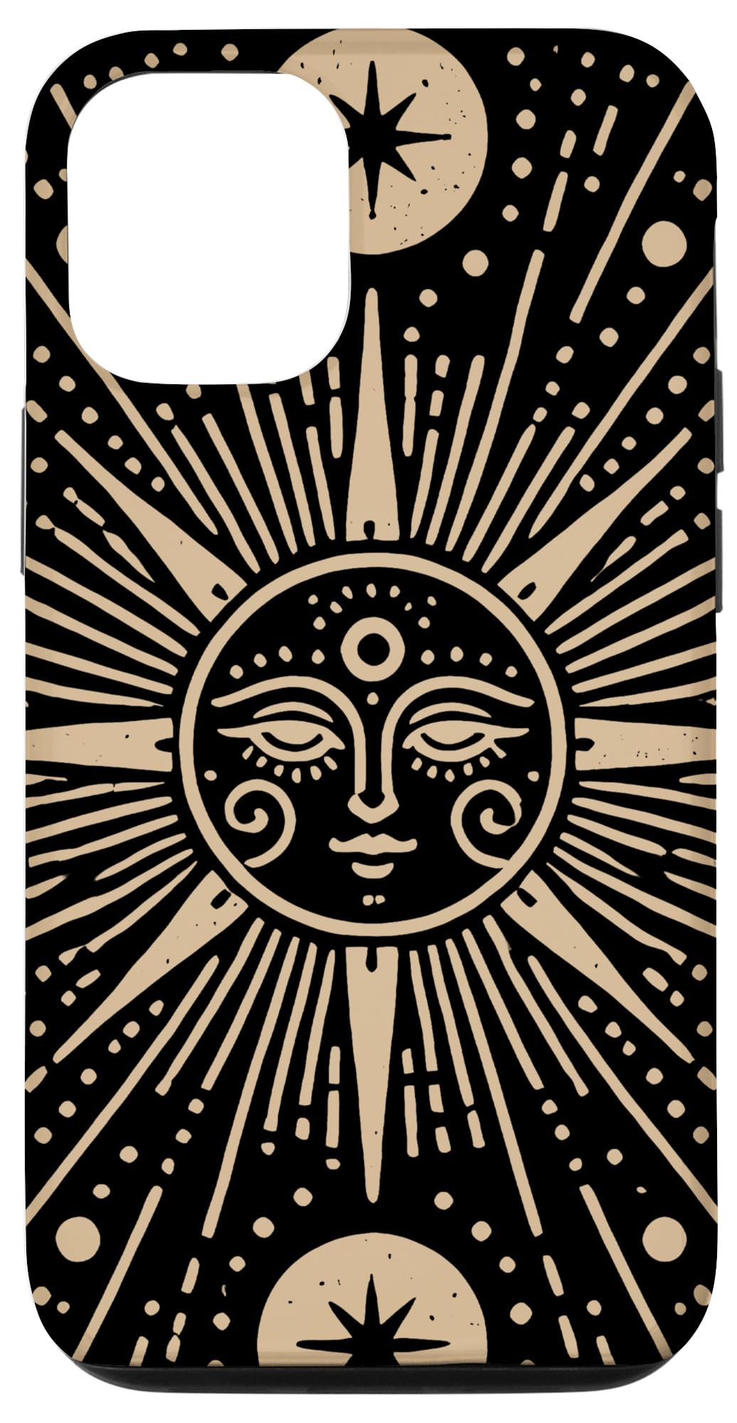 iPhone 14 Bohemian Sun Moon Phases Celestial Astrology Boho Chic Sun Case