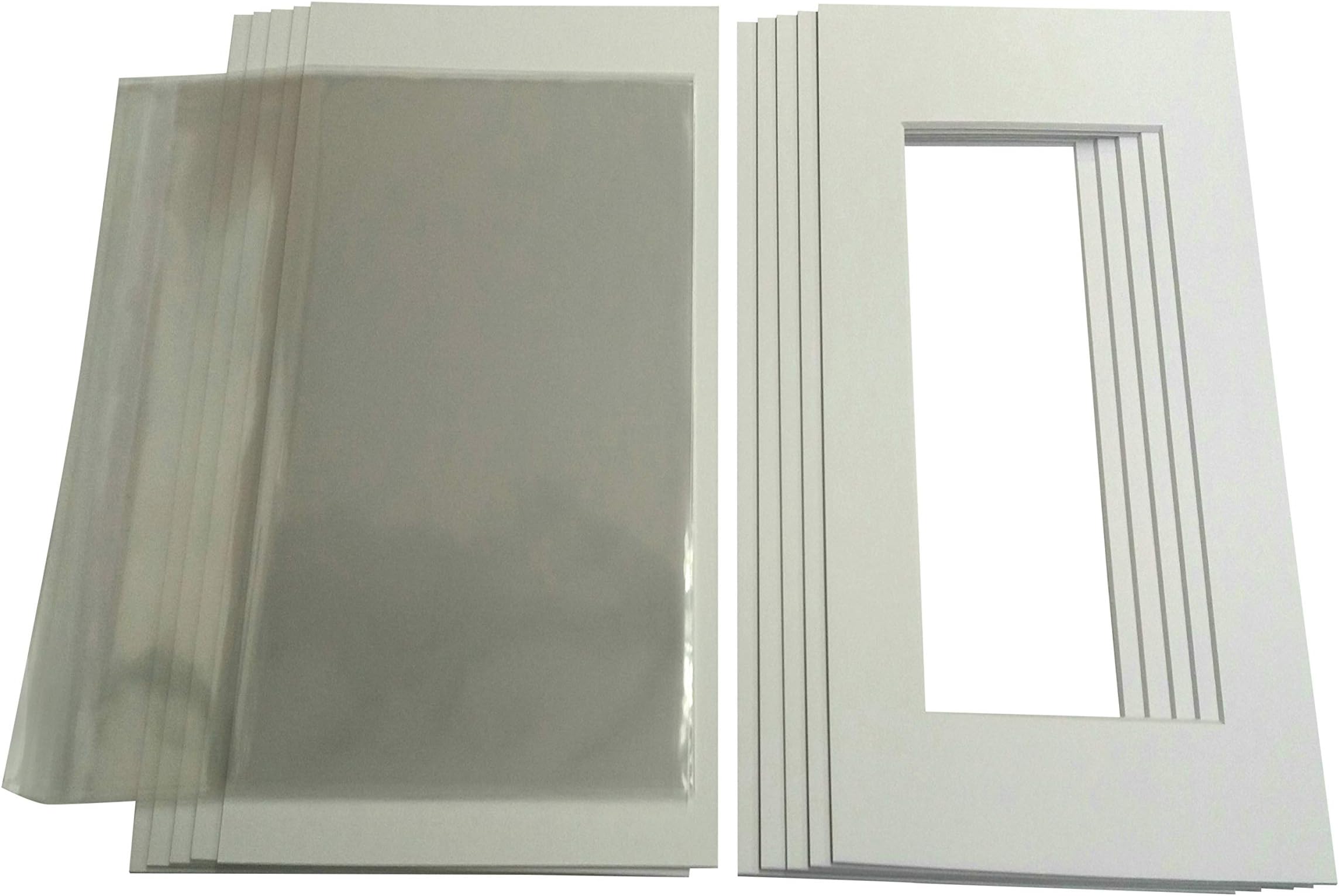 Pack of 20 Bright WhitePicture Photo Mounts,Backs & Clear Bags 8 x 6" to fit 6 x 4" (8 x 6" for 6 x 4")