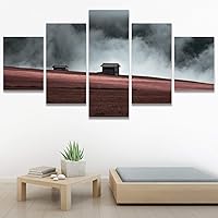 SIGNWIN 5 Panel Canvas Wall Art Modern Art Dramatic Forest Multicolor Photography Romantics Scenic for Home Decorations Ready to Hang - 60