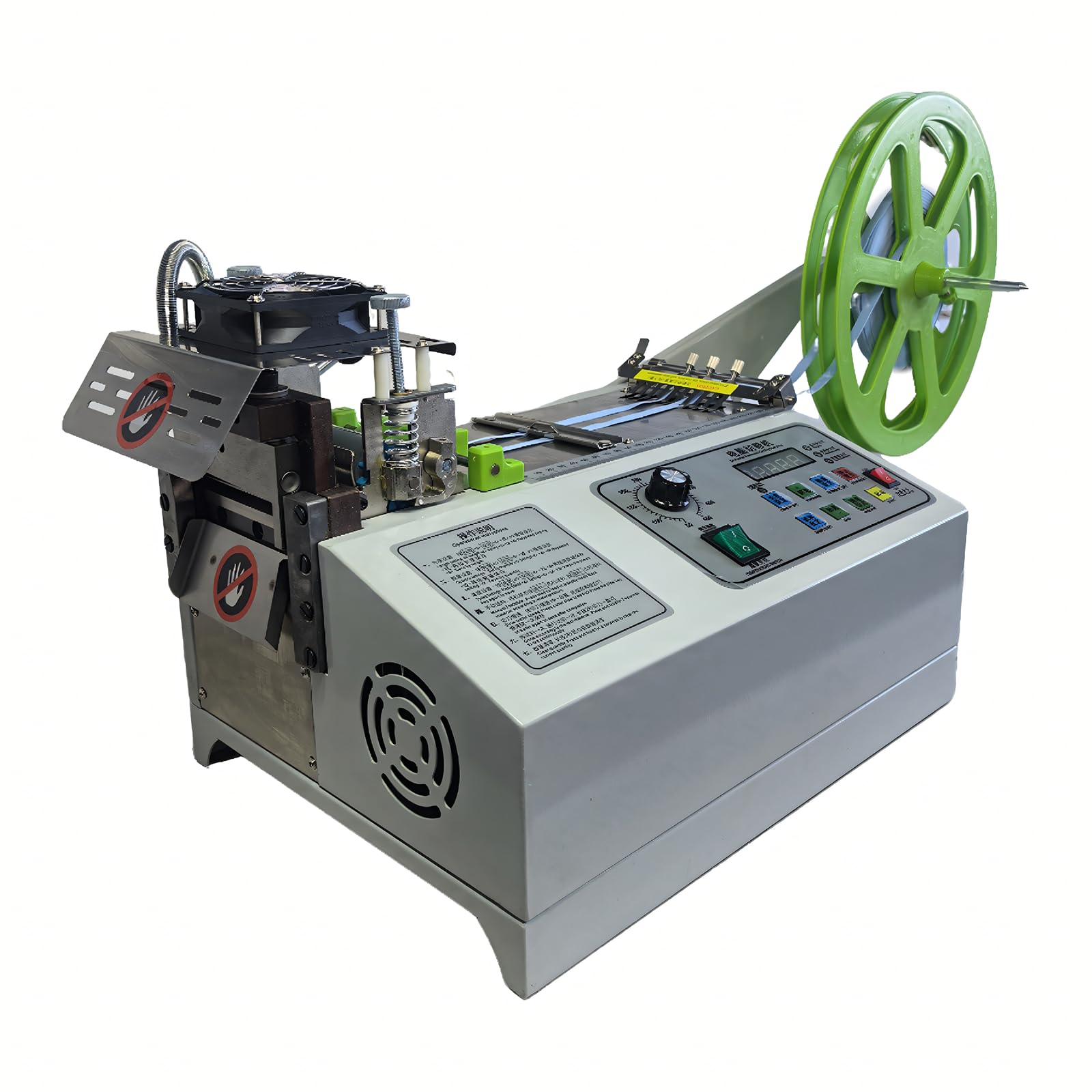 Photo 1 of Automatic Tape Cutting Machine, Hot & Cold Webbing Cutter with LCD Display - for Zipper, Elastic Band, Shoelace, Ribbon, Nylon Webbing