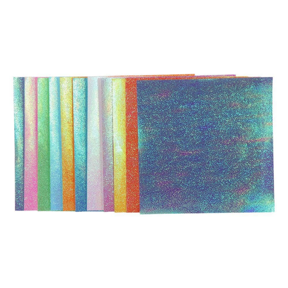 YYlingx 100Pcs Iridescent Origami Paper,Glitter Folding Solid Color Papers,Decoration Paper, Glitter Square Folding Paper for Decor