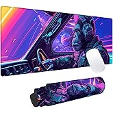 Space Gorillas Gaming Mouse Pad, Office Desk Mat, Anti-Slip Rubber Base Cool Aesthetic Mouse Pads for Computer Laptop Keyboard School Home Desktop Gamer Home Accessories Decor 31.5" x 11.8"