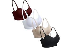 GXXGE 4Pack Nursing Bra for Breastfeeding Maternity Bras Push Up Silk Seamless Pregnancy Bralette Underwear