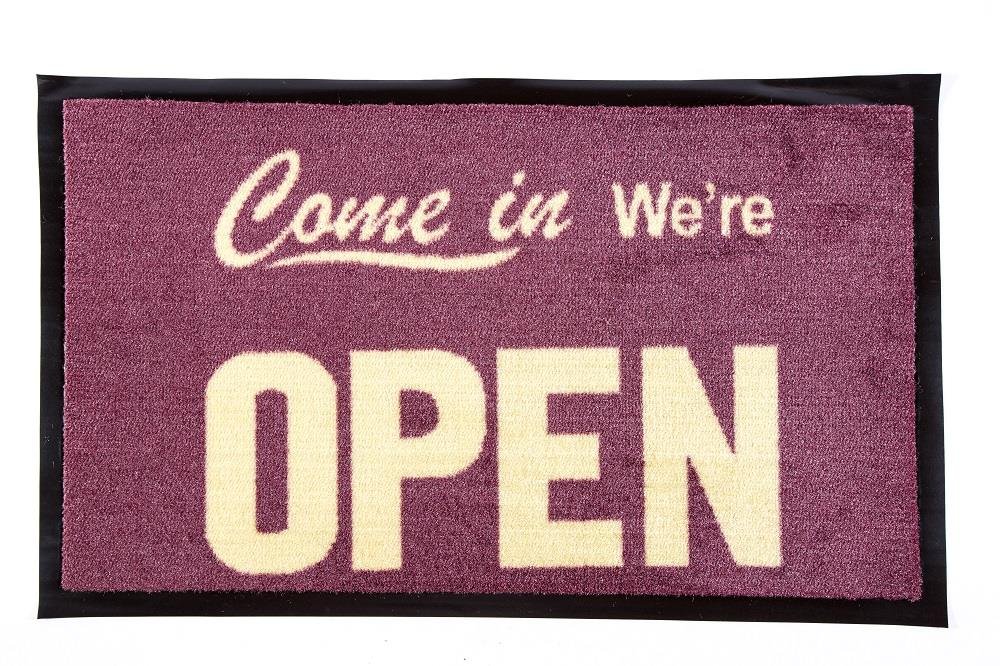 Decorative Coir Entrance Door Mat Come in, we're open 75 cm x 45 cm