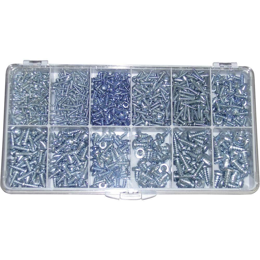 TOOLCRAFT DIN 7981-STZN Countersunk Sheet Screws 730 Pieces