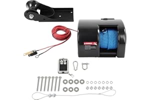 ANPART Includes Anchor Roller 25 lb Capacity 100 ft Braided Anchor Rope Electric Boat Anchor Winch for Saltwater Boats 12V Wireless Remote Control Suitable for 20 Foot Boats and Trailers