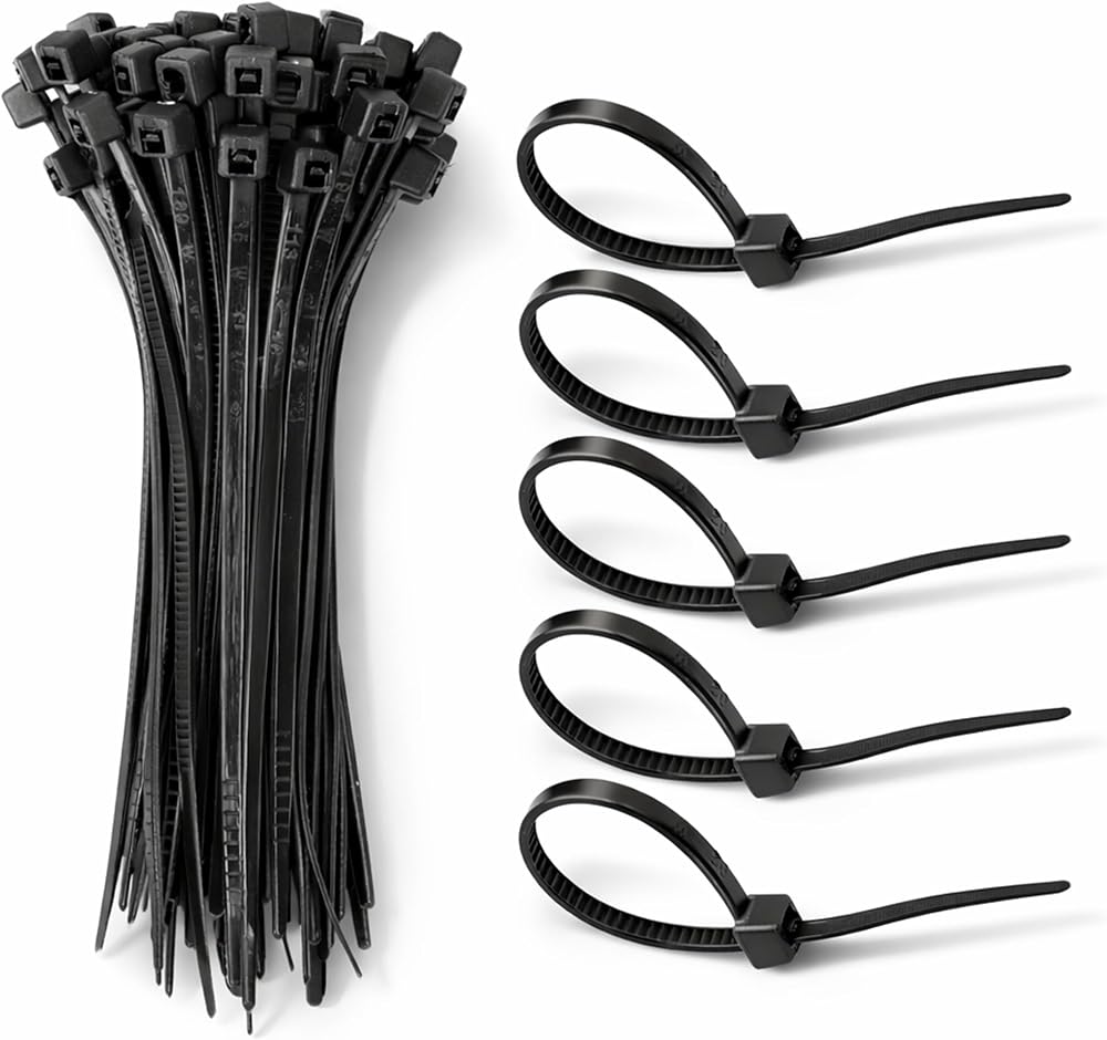 D.A.Y. Republic 100 Black Nylon Zip Ties 2.5 x 80mm Self Locking Cable Ties