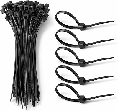 D.A.Y. Republic 100 Black Nylon Zip Ties 2.5 x 80mm Self Locking Cable Ties