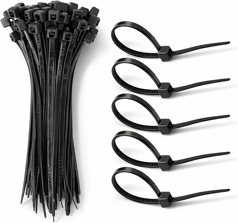 D.A.Y. Republic 100 Black Nylon Zip Ties 2.5 x 80mm Self Locking Cable Ties