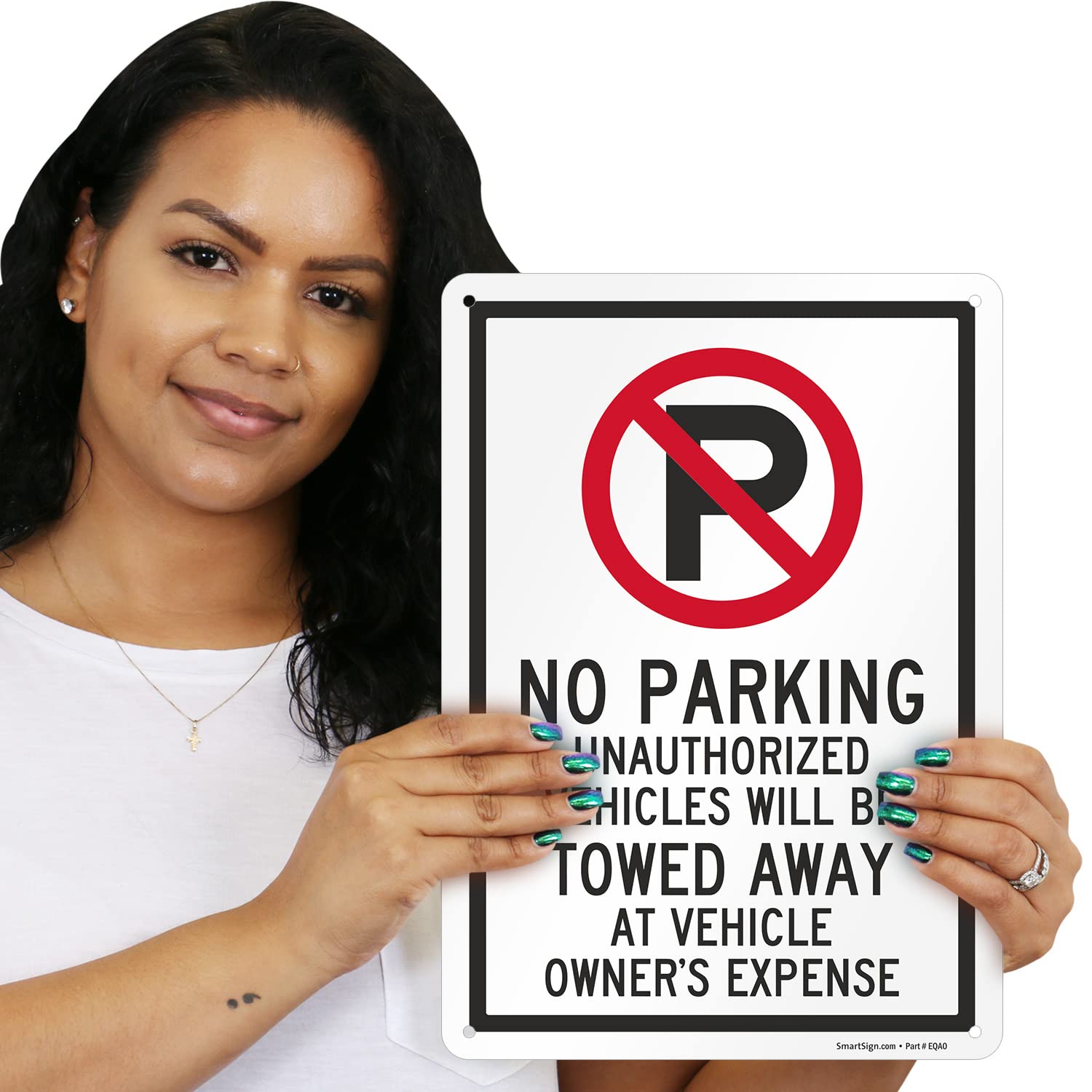 Parkverbotsschild 'No Parking Unauthorized Vehicles' – 30,5 X 45,7 Cm, Aluminium, Reflektierend, Wetterfest