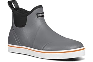 TerraTrax Men's Waterproof Deck Rain Boots - Anti-Slip Rubber Ankle Boots for men, ideal for Fishing and Boating, All-Season