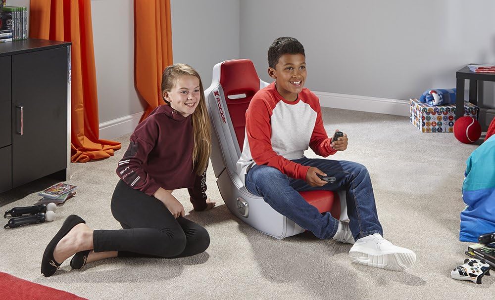 X Rocker Hydra 2.0 Floor Rocker Gaming Chair with 2.0 Audio System (Red