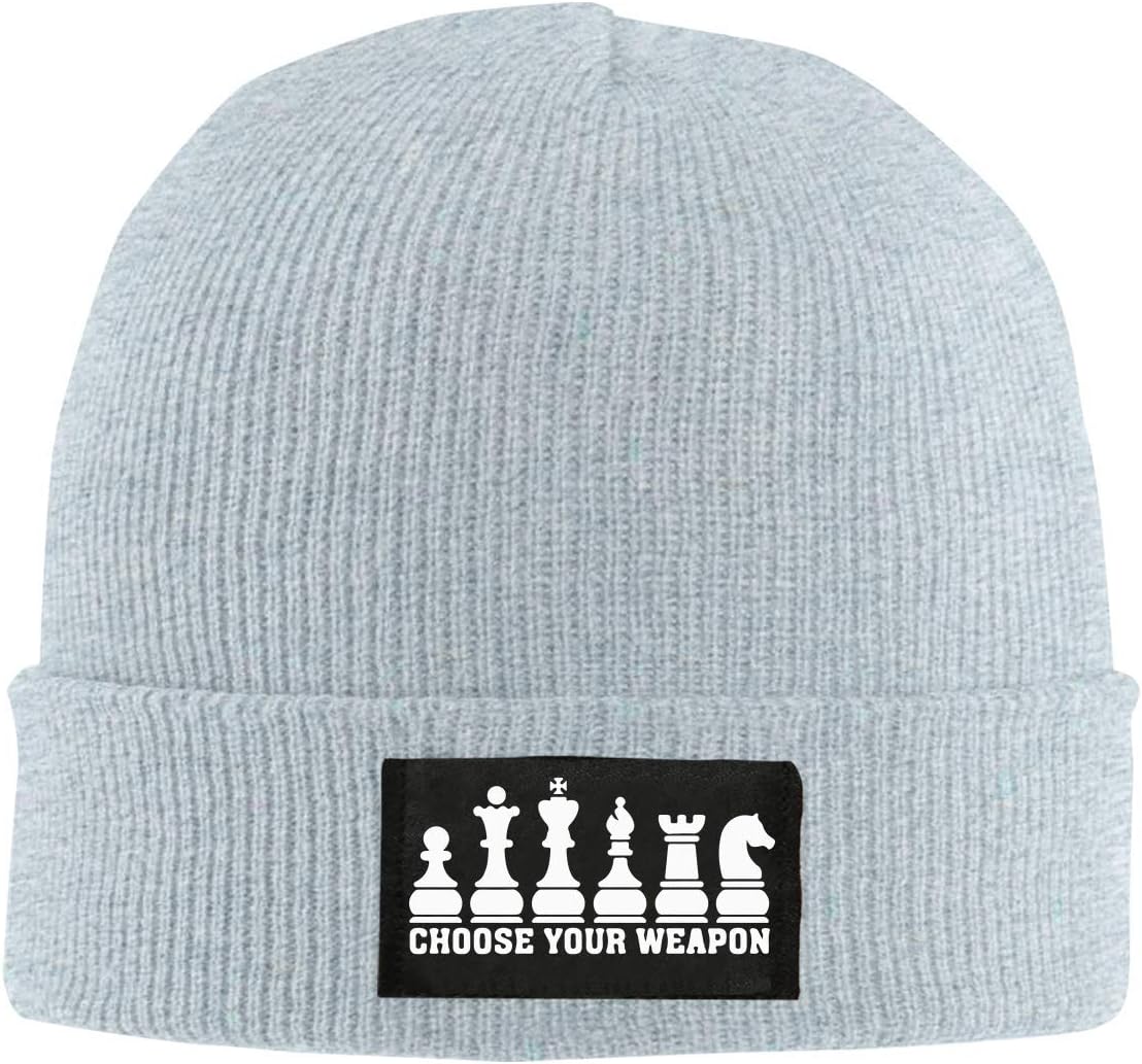 OOworld Unisex Chess Club Choose Your Weapon Knit Cap, Polyester Thick Skiing Cap