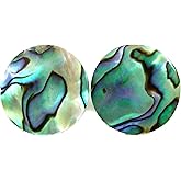 Swimmi Iridescent Paua Abalone Stud Earrings, Round Natural Abalone Earrings for Women, Handmade Dangle Drop Seashell Earrings Fashion Jewelry AA278-AN