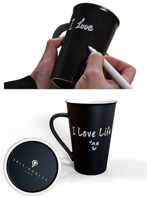 Iris&Boreas [Taza pizarra Personalizada] [Tamaños grande] con [bolígrafo blanco] para