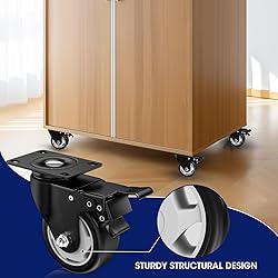 3 Inch Caster Wheels, Casters Set of 8, ASHGOOB