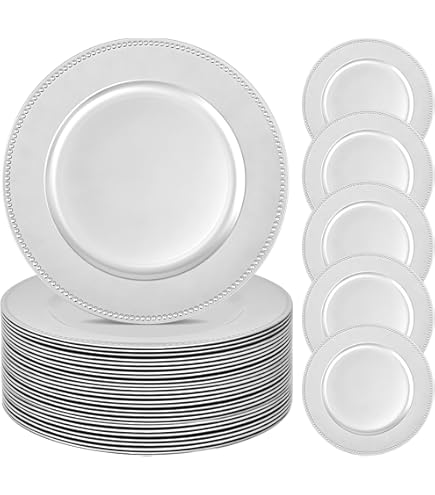 Aazon.co | Tanlade 50 Pcs 13 Inch Charger Plates Bulk Round Wedding Chargers Plastic Dinner - View #12