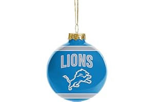 FOCO NFL Glass Ball Ornament - Limited Edition Christmas Ball Ornament - Show Your Team Spirit with Officially Licensed Fan Gear (Detroit Lions)