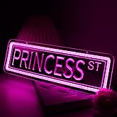 KODGGHK Princess Street Neon Sign for Wall Decor Art, Pink Princess Decor LED Sign Light with Dimmable Switch for Girls Cave Bedroom Party Dorm Bar Club,Y2k Room Decor, Gifts for Girls(Pink)