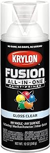 Krylon K02705007 Fusion All-In-One Spray Paint for Indoor/Outdoor Use, Gloss Clear